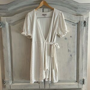 White BCBGeneration stretch wrap dress